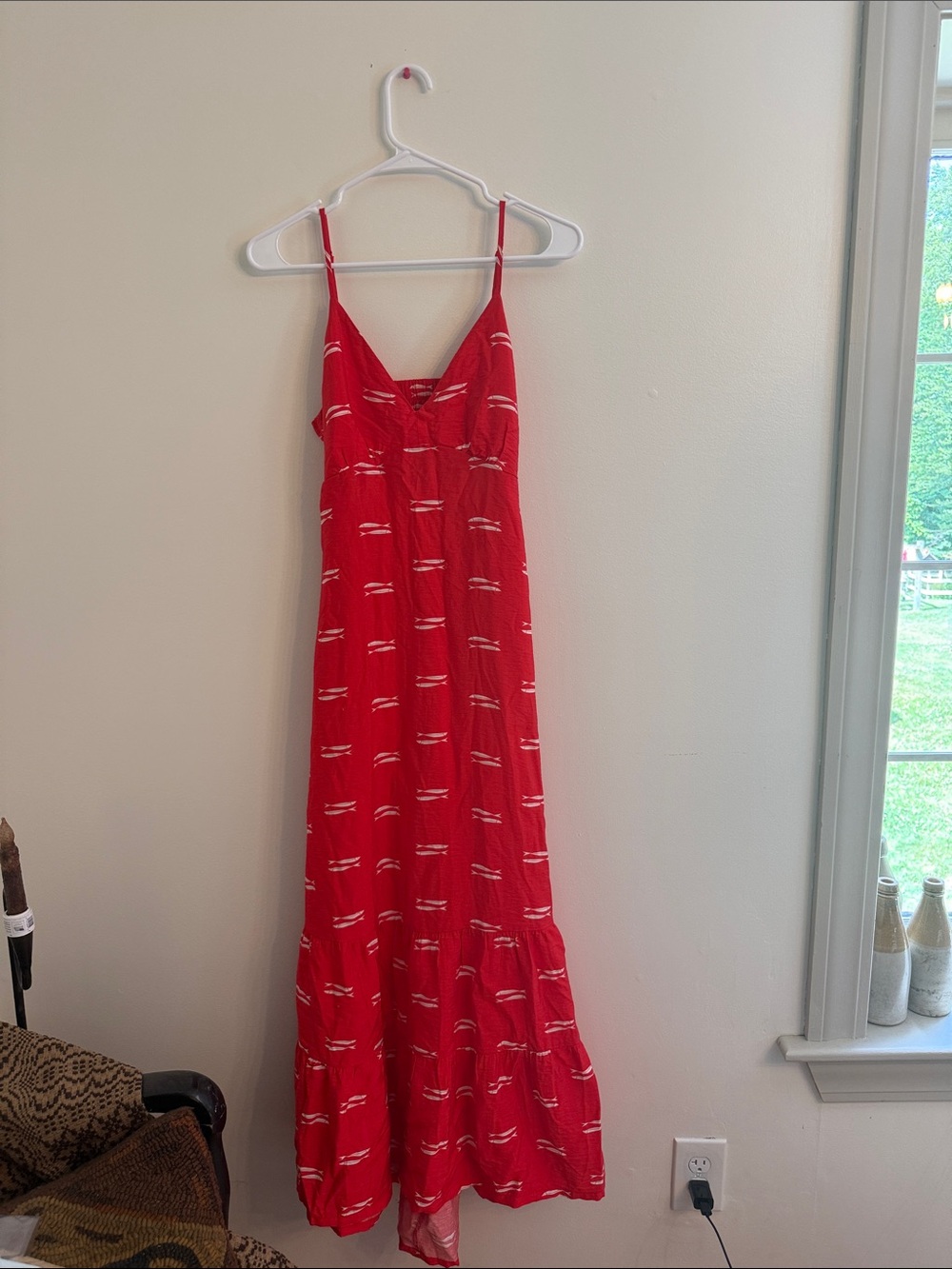 Red Spaghetti-Strap Maxi Dress